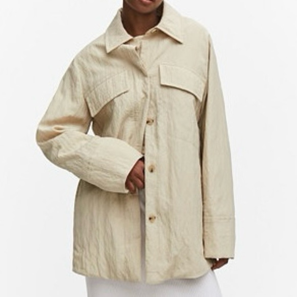 Mango Light Tan Textured Jacket - image 1